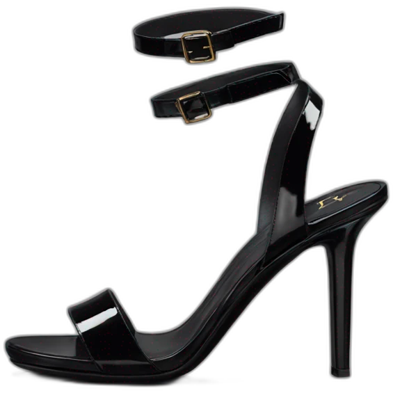 YSL TRIBUTE heels SANDAL black PATENT LEATHER emoji
