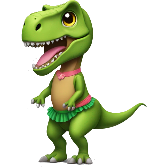 T. rex wearing a tutu  emoji