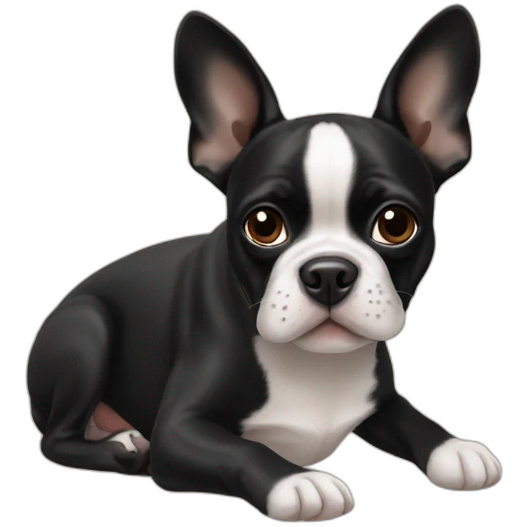 Black Frenchie Boston terrier mix emoji