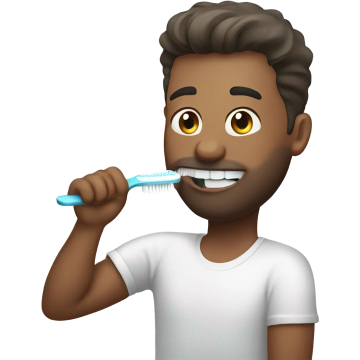 Brushing teeth with no toothbrush emoji