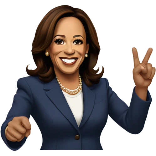 Kamala Harris crossing her fingers emoji