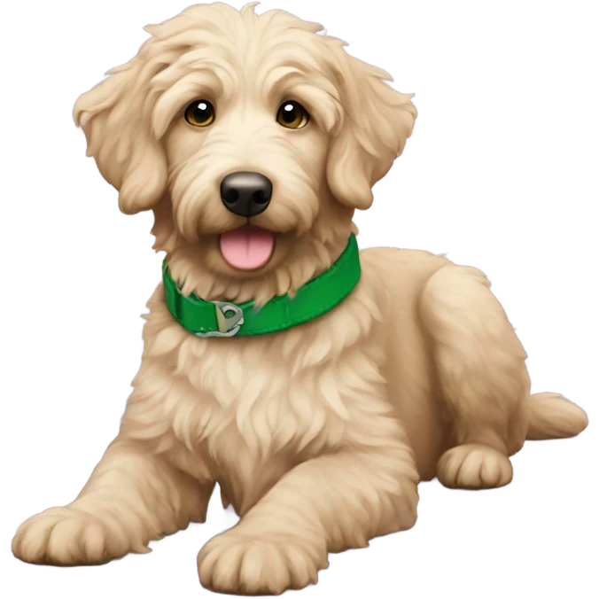 aussie doodle with green collar emoji