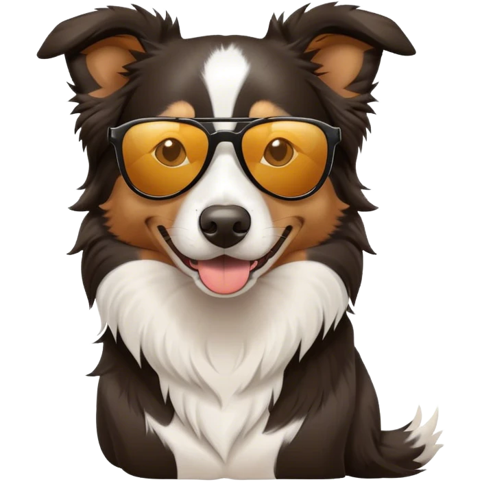 Bordie collie with sunglasses emoji