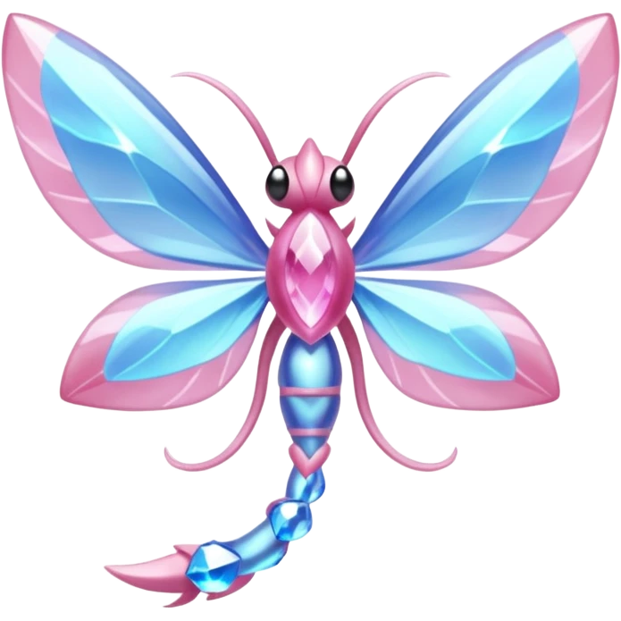 Shiny luminescent translucent diaphanous Diancie-Palkia-Amaura-Aurorus-Salamence-aesthetic-fusion-crystal-fly-decoration-deco-thing-object emoji