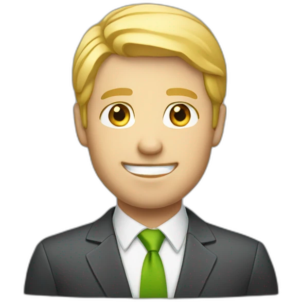 sales man with blonde hair greeting emoji
