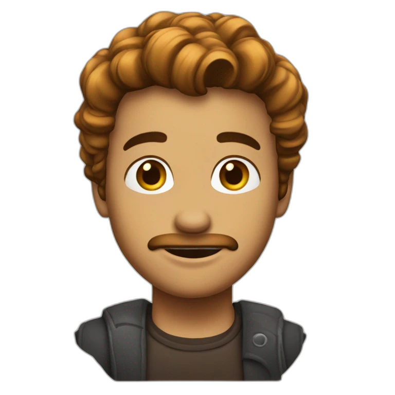 Chico con el pelo de lado color cafe y piel blanca emoji
