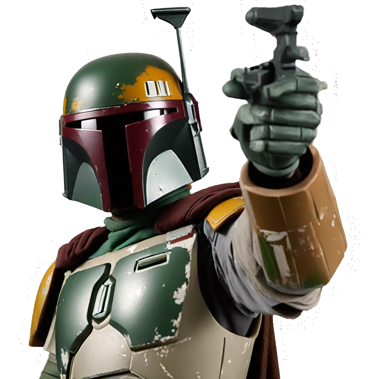 Boba Fett Pointing Upwards emoji