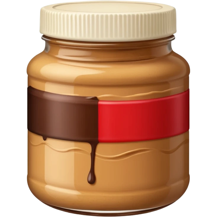 A jar of peanut butter with chocolate stripe emoji