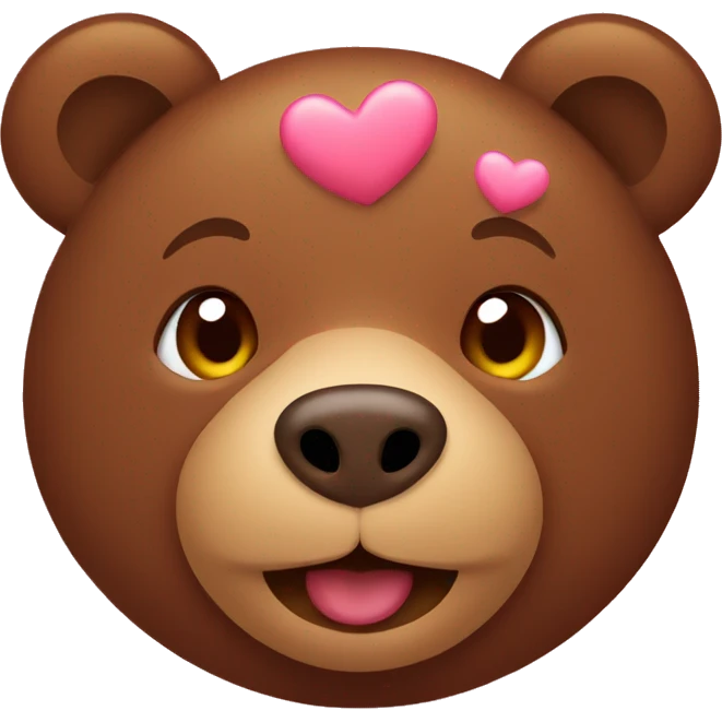 brown bear with hearts emoji