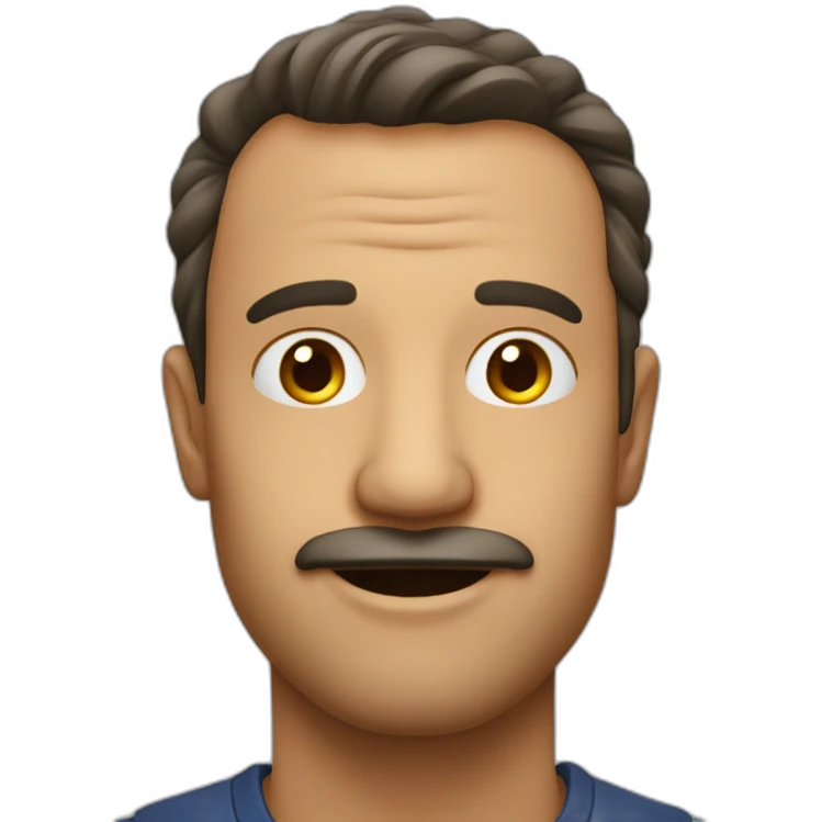 Homme avec 2 de ces doigts levé sur ces lèvres sous son nez emoji