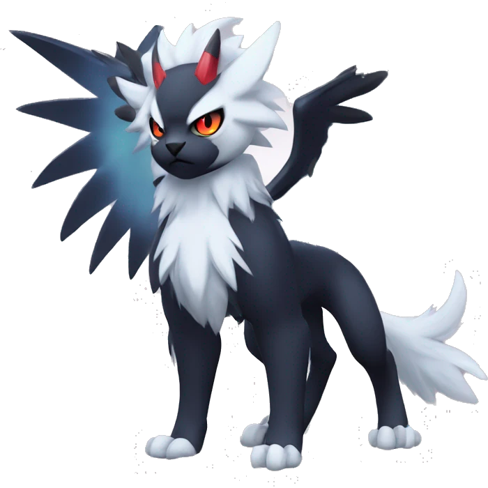 Edgy Cool Kawaii Litten-Absol-Pokémon Full Body emoji