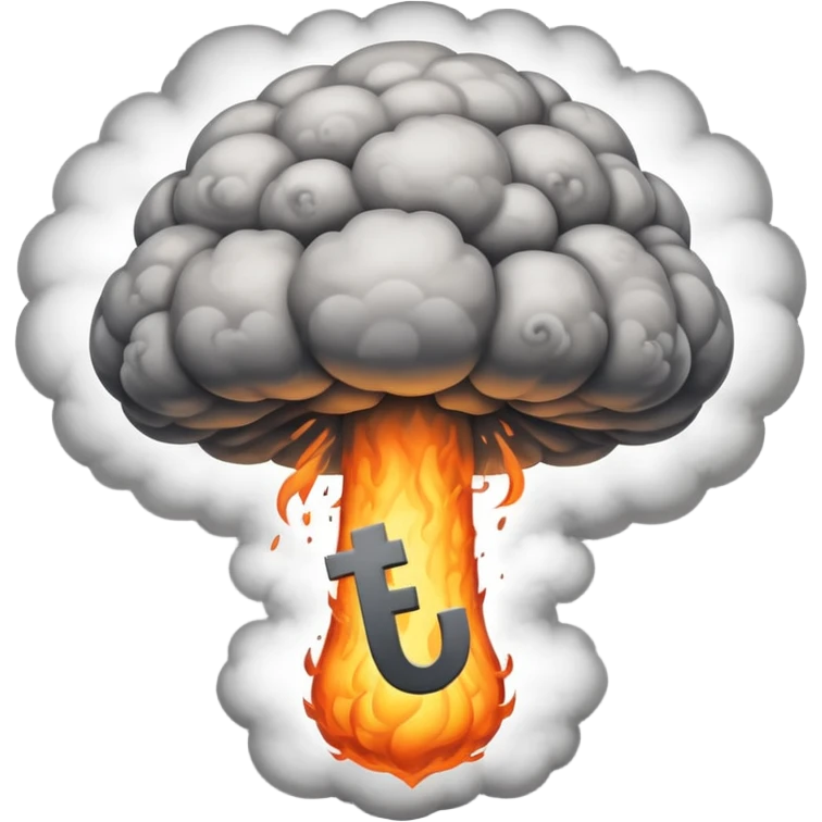 atomic bomb mushroom cloud in the shape of the letter T emoji