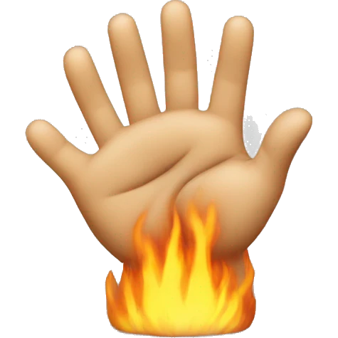 a pleading emoji with hands on its sides with heats around it emoji