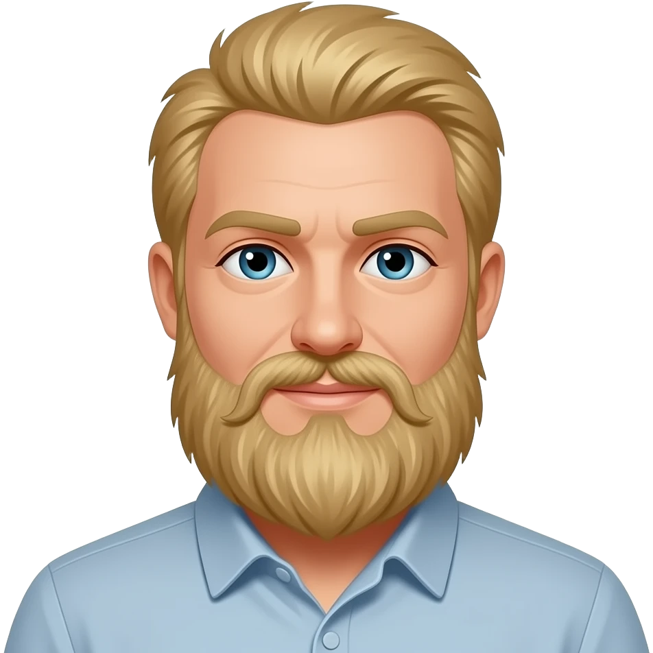 a man with golden hairs and long mustache emoji