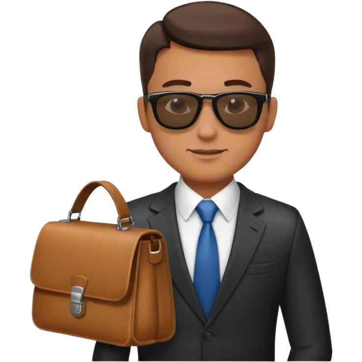 a businessman with sunglasses and a bag in his arm emoji