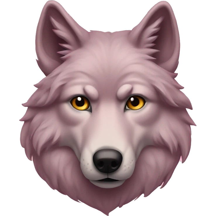 Old wolf portrait in one pink color  emoji