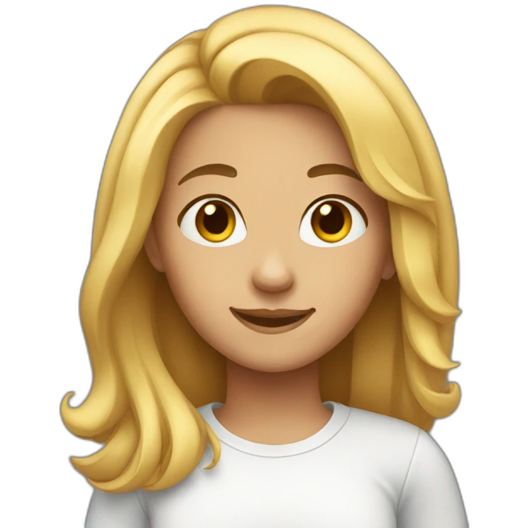  girl with medium hair smiling emoji