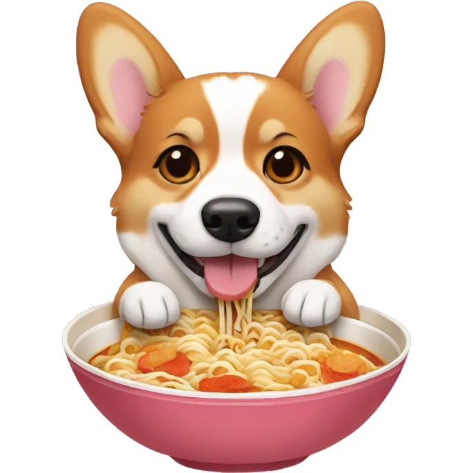 birthday corgi eating ramen emoji