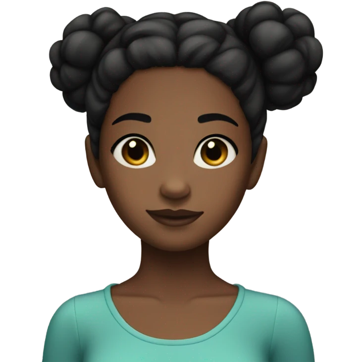 12 year old black girl with black hair in a bun with black birthmark on left side of face emoji