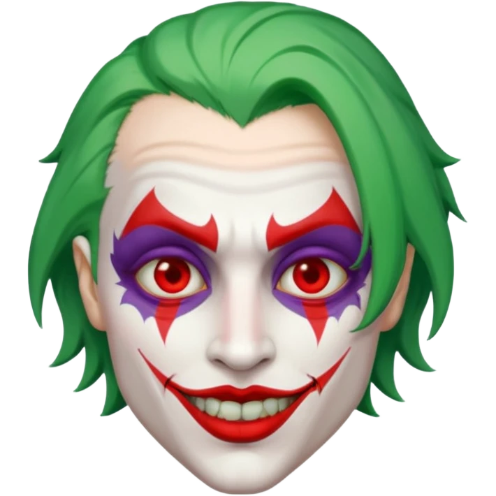 crazy colorful human jolly joker, head only emoji