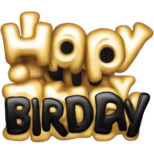 Black happy birthday emoji