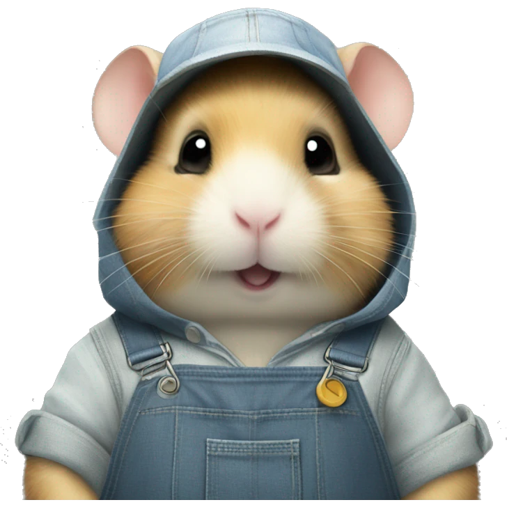 hamster in overalls inscription "Nanxing" emoji