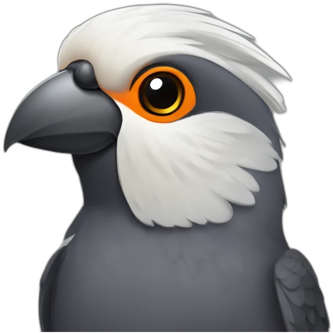 dark grey cockatiel with orange cheek emoji