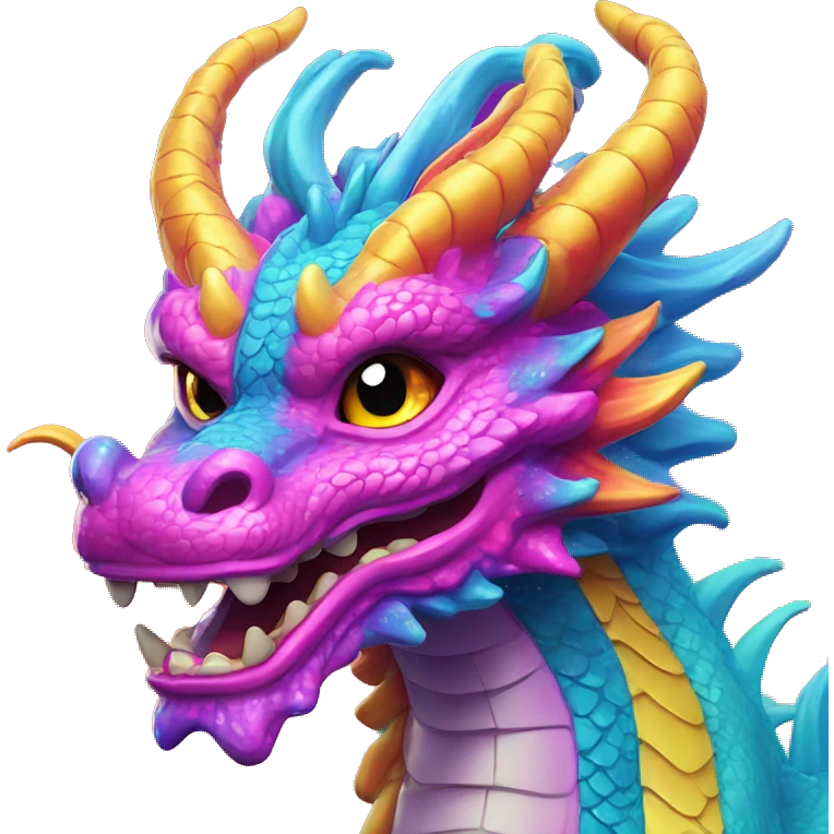 Lisa frank Chinese dragon emoji