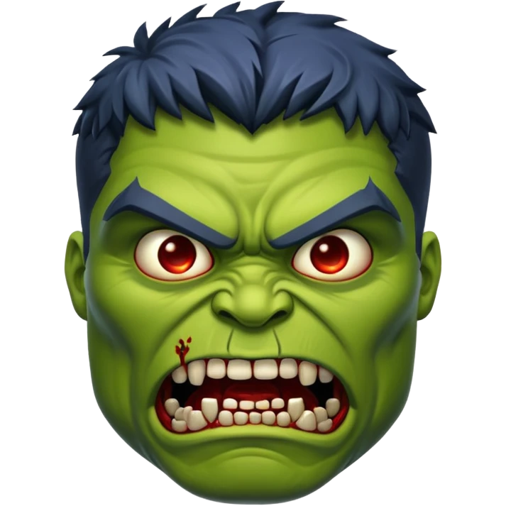 Zombie hulk face emoji