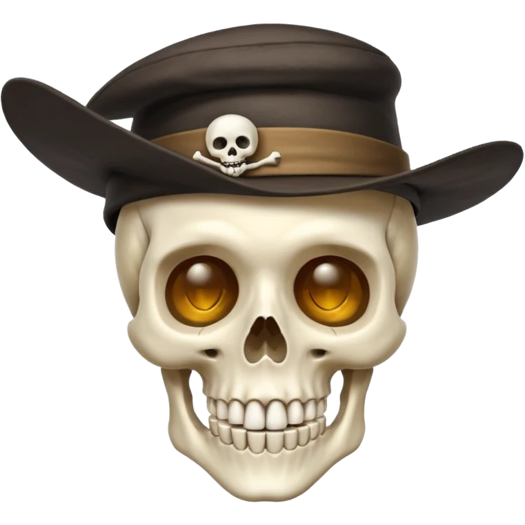 A skeleton with a flying hat emoji