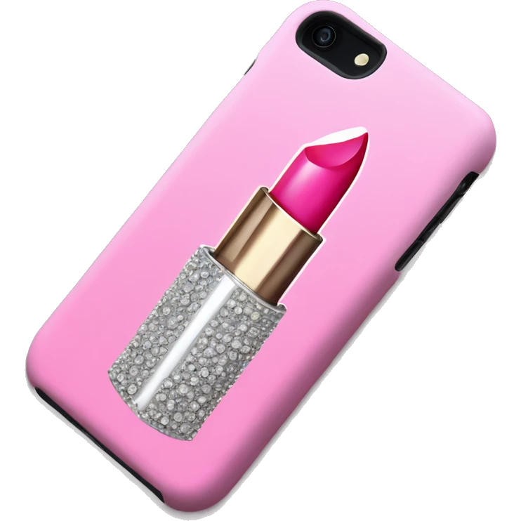 Pink lipstick with bling case emoji