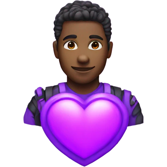 Neon purple tech heart emoji