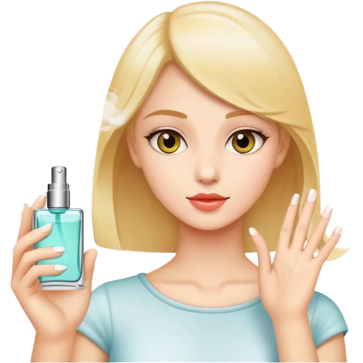 Girl using perfume emoji