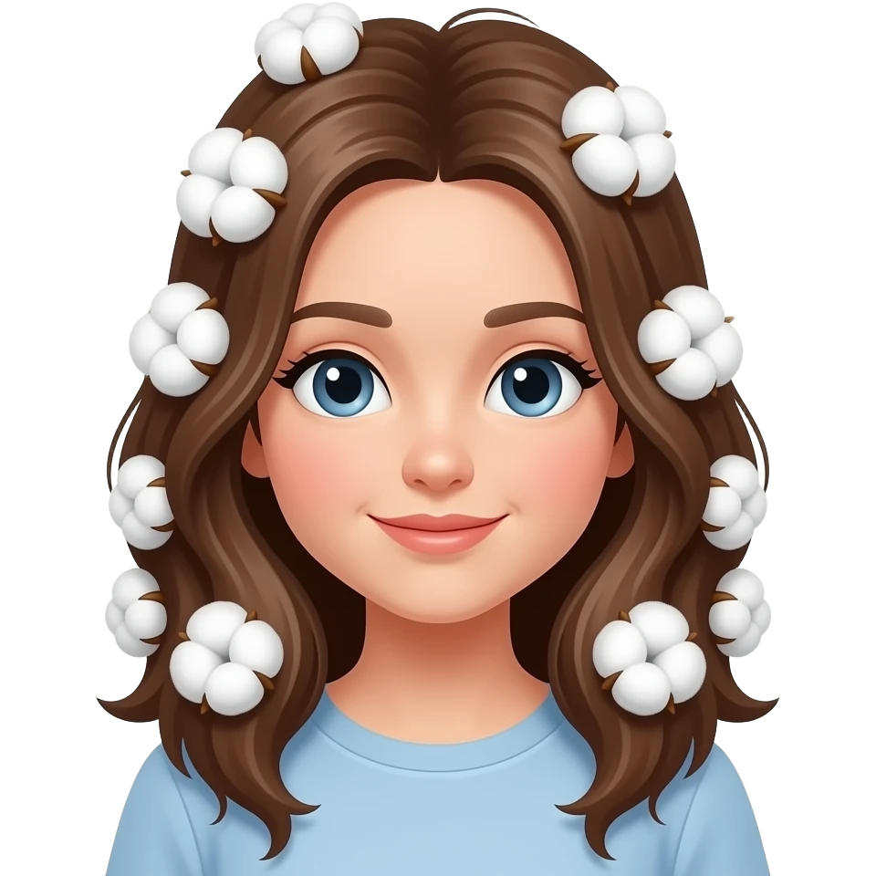 Girl with cotton hair emoji