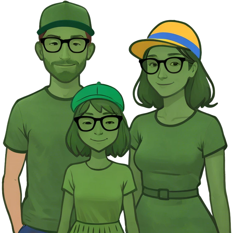 Jane, with Beth, Rachel, Daniel emoji