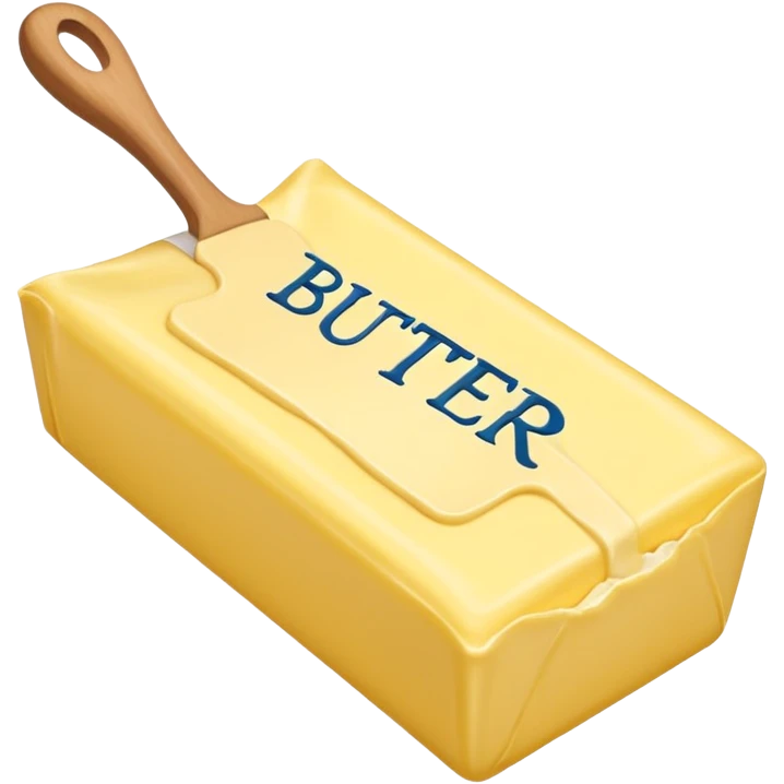 Create an image with butter and text that says butter  emoji