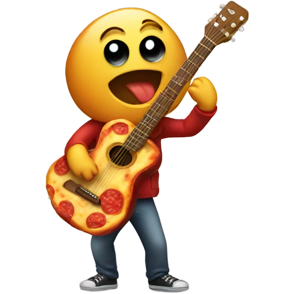 Pizza playing guitar  emoji