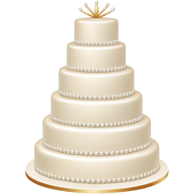 elegant multi-tier wedding cake decorated with pearls emoji