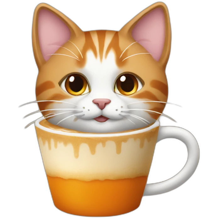 cat with pumpkin spice latte emoji