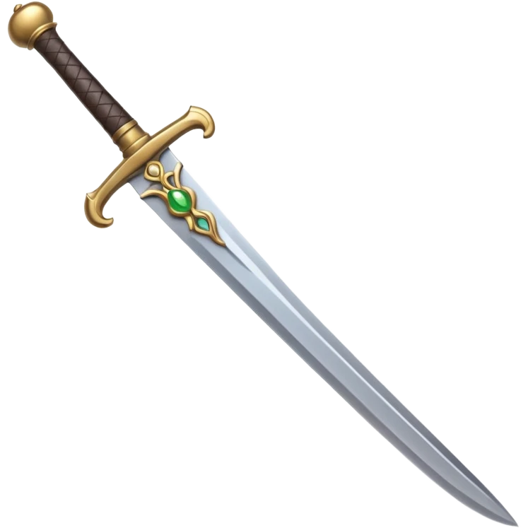 simple expressive Zulfiqar sword emoji with split tip and decorative handle, Apple emoji style, no text emoji