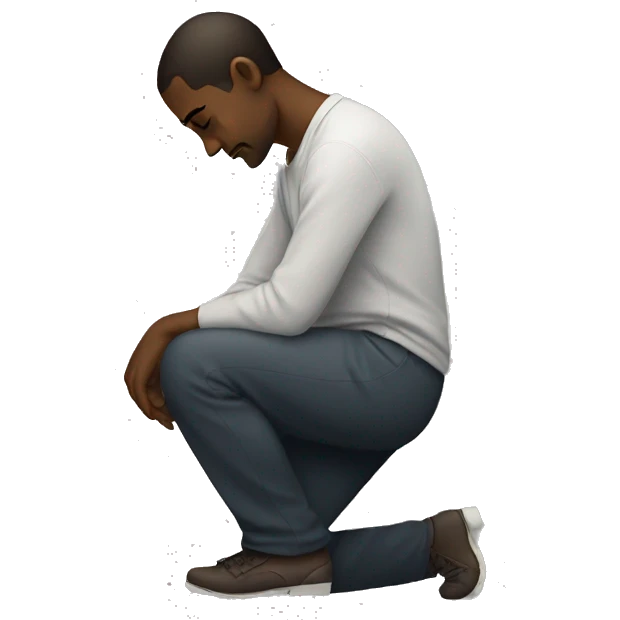 Kneeling heartbroken man emoji
