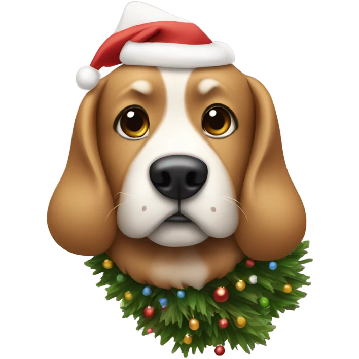 Dog wearing a Christmas tree  emoji