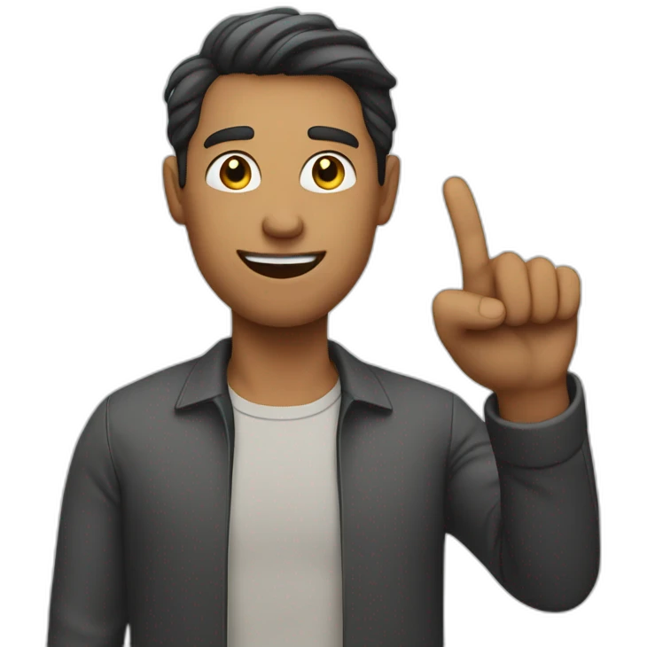 a man showing with his finger to the camera emoji
