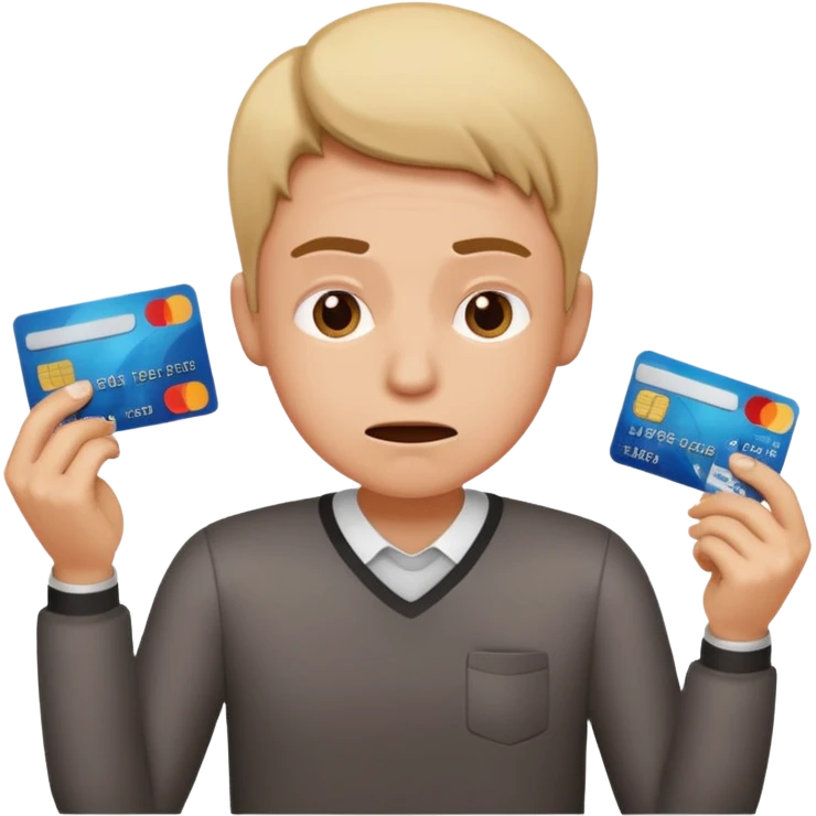 person sweating paying bank fees 💳 emoji