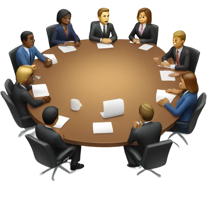 business people sitting at a round table  emoji