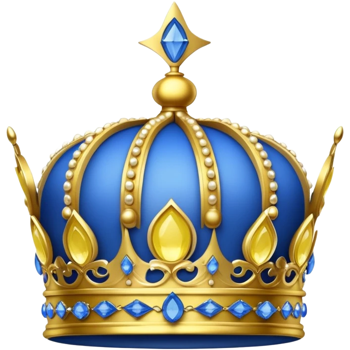 Blue crown with lemon emoji