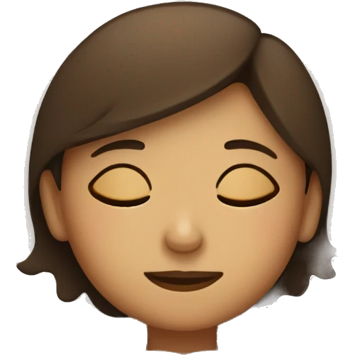 Girl with short brown hair sleeping on couch emoji