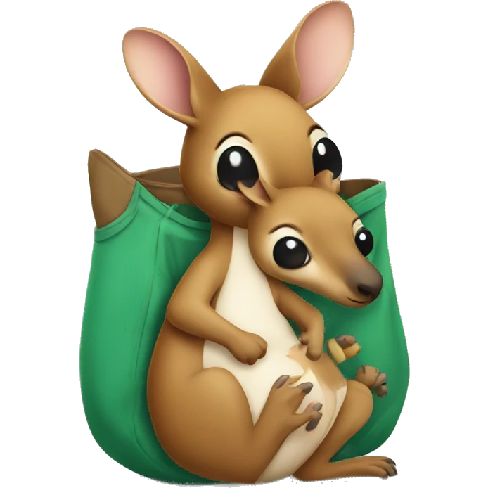 kangaroo with baby in its pouch emoji