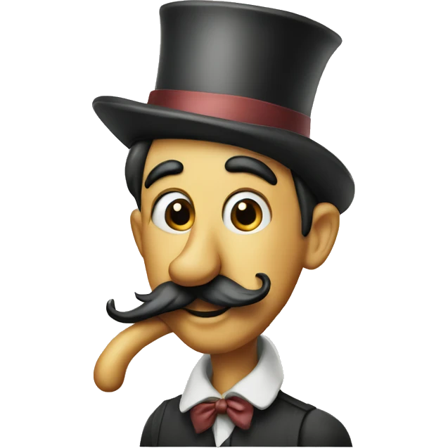 Pinocchio with a long nose and mustache emoji
