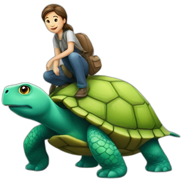 Un dromadaire sur une tortue emoji